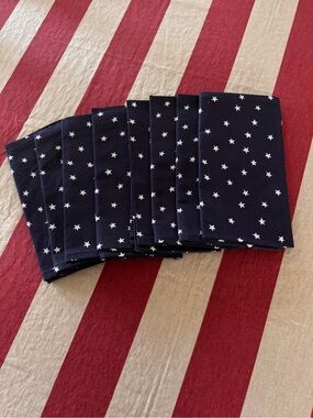 Navy Star Print Cloth Napkins - Set of 8